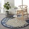 Homeroots 4 ft. Round Blue Large Floral Indoor & Outdoor Area Rug 384819 - alternate 8